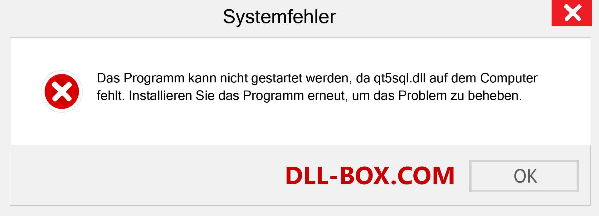 qt5sql.dll-Datei fehlt?. Download für Windows 7, 8, 10 - Fix qt5sql dll Missing Error unter Windows, Fotos, Bildern